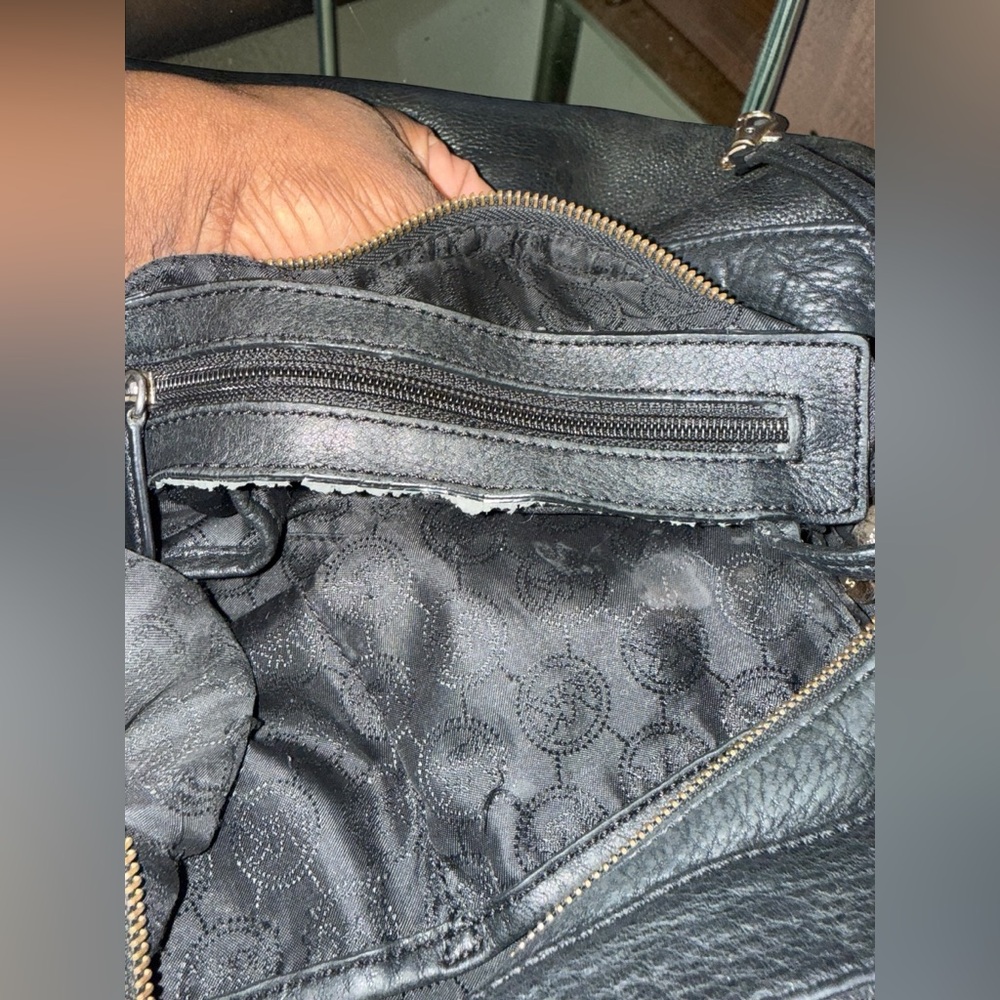 3FER Black Leather Michael Kors Hobo Bag - Classic Women's Shoulder Bag - Picture 7 of 7